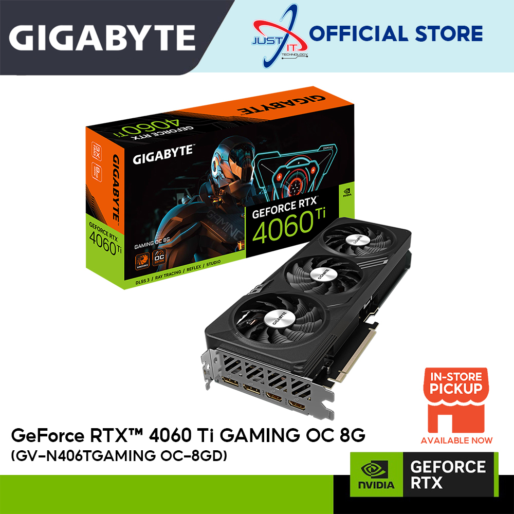 GIGABYTE GeForce RTX4060 Ti GAMING OC 8GB DDR6 128BIT GRAPHIC CARD (GV ...