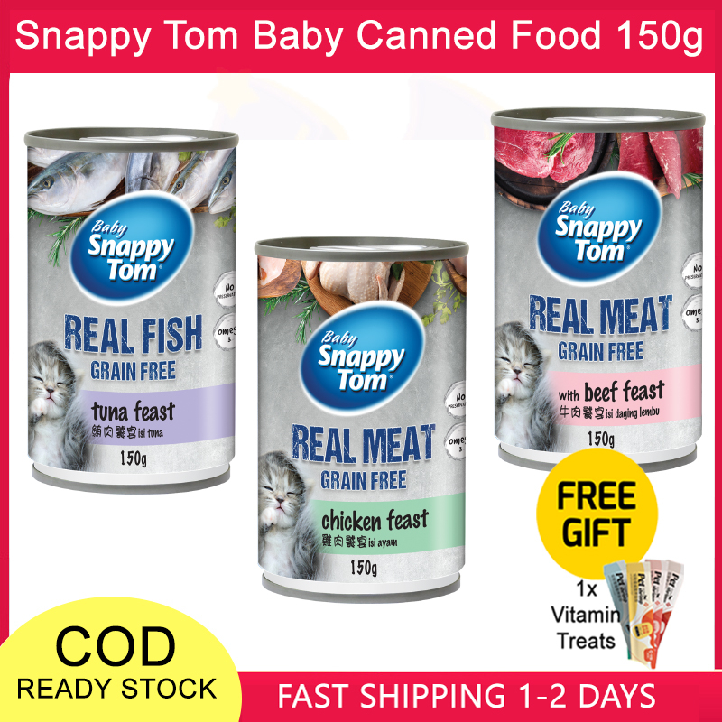 150g Baby Snappy Tom Canned Cat Wet Food with FREE GIFT Shopee Malaysia