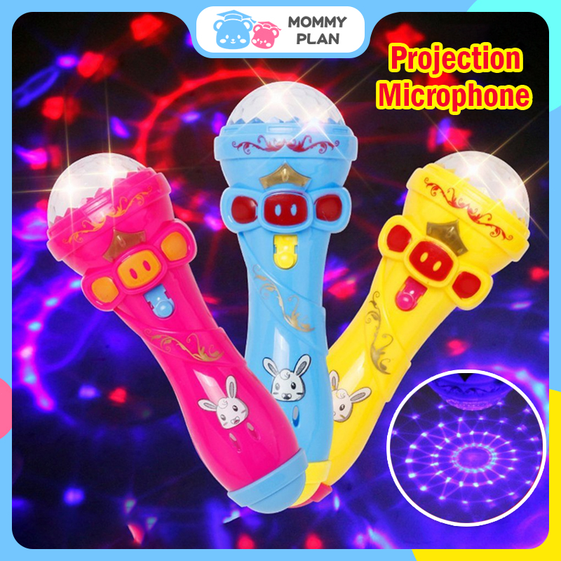 LED Projection Microphone Toys Flashing Microphone Torch Light-emitting ...