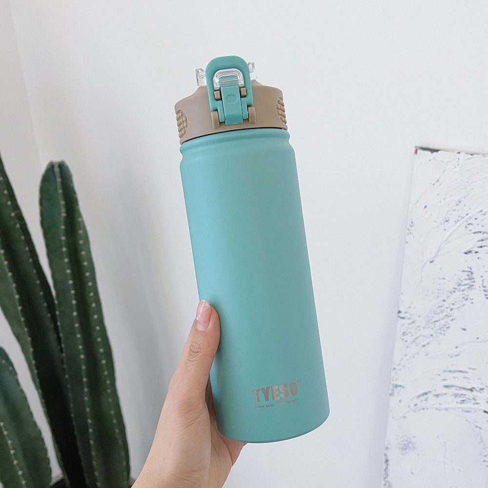 Tyeso Vacuum Insulated Bottle Tumbler With Straw Portable Stainless ...