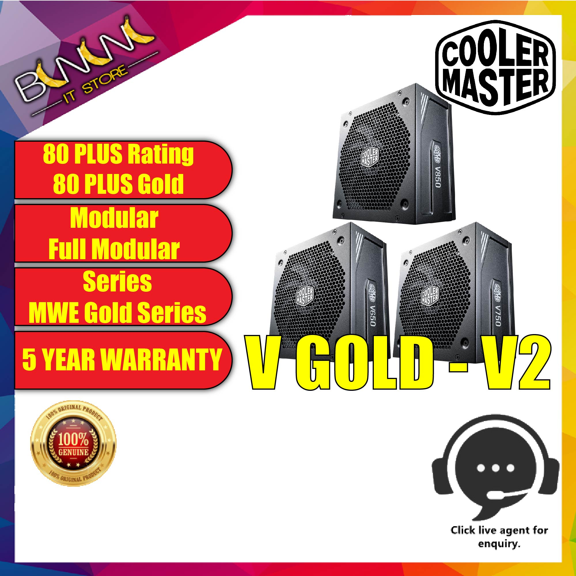 Cooler Master mwe 750 watt gold v2 - Computer Accessories