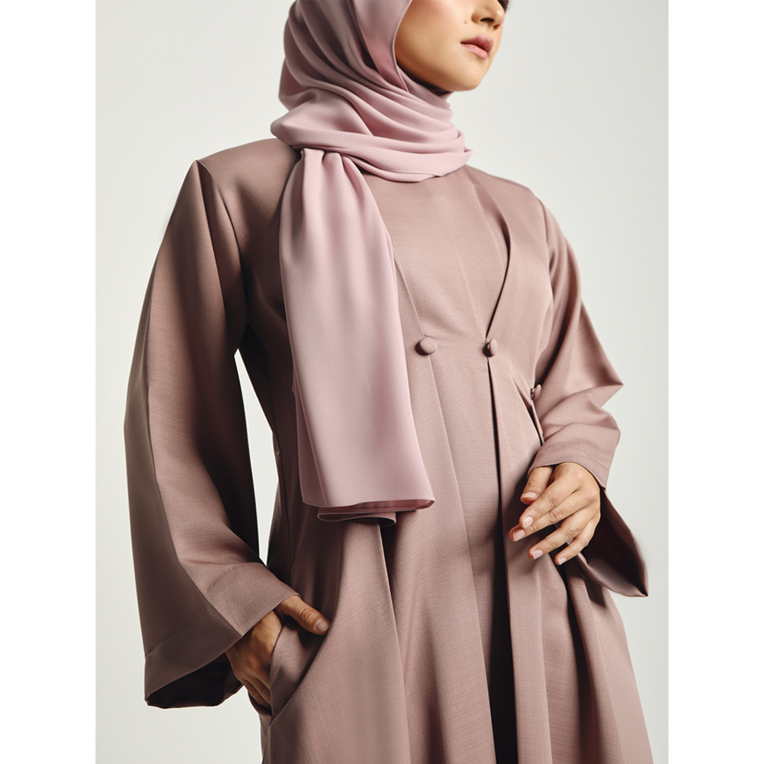 INHANNA Zafrah Pleated Abaya Dress Shopee Malaysia