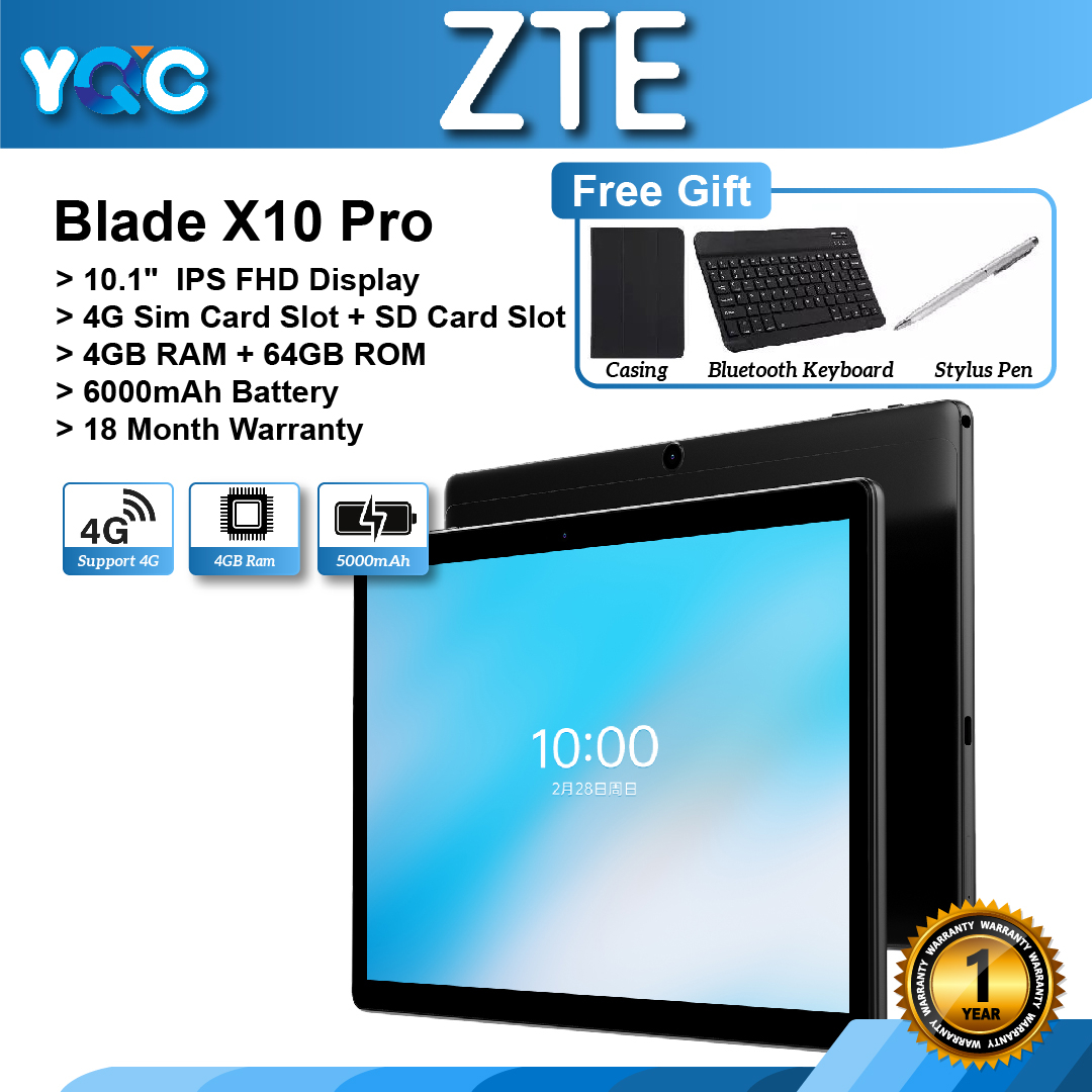 ZTE Blade X10 Pro 4G Tablet | 4+64GB | 6000 mAh | UNISOC Processor | SD ...