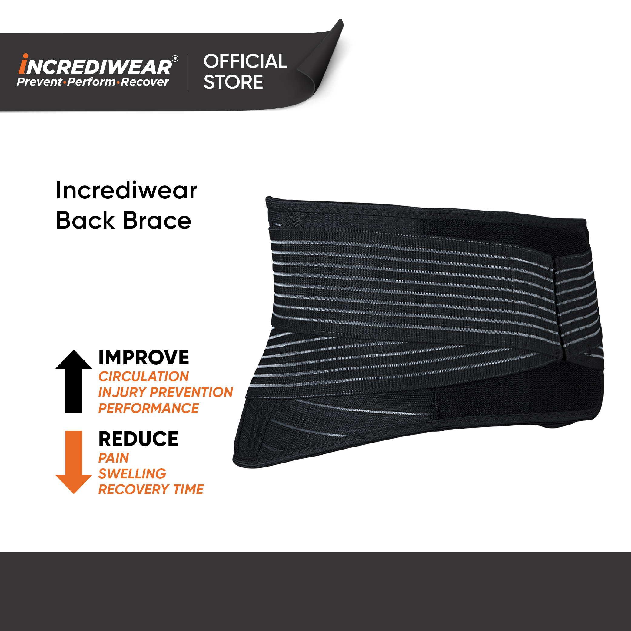 Back Brace  Incrediwear Recovery Wear