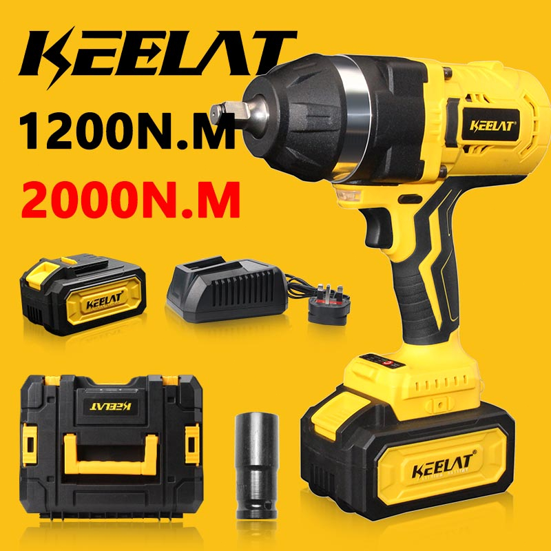 KEELAT KID007 1200N.M 8.0AH Batteri Cordless Impact Wrench High Torque