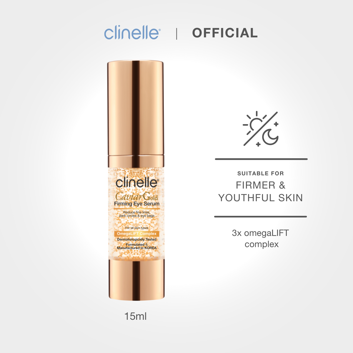 Clinelle Caviar Gold Firming Eye Serum 15ml Antiaging, Visibly