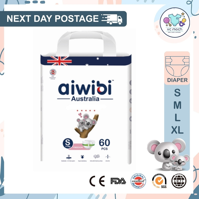 Aiwibi Premium Natural Diapers Tape Pants/ Pants Lampin Bayi NB/S/M/L ...