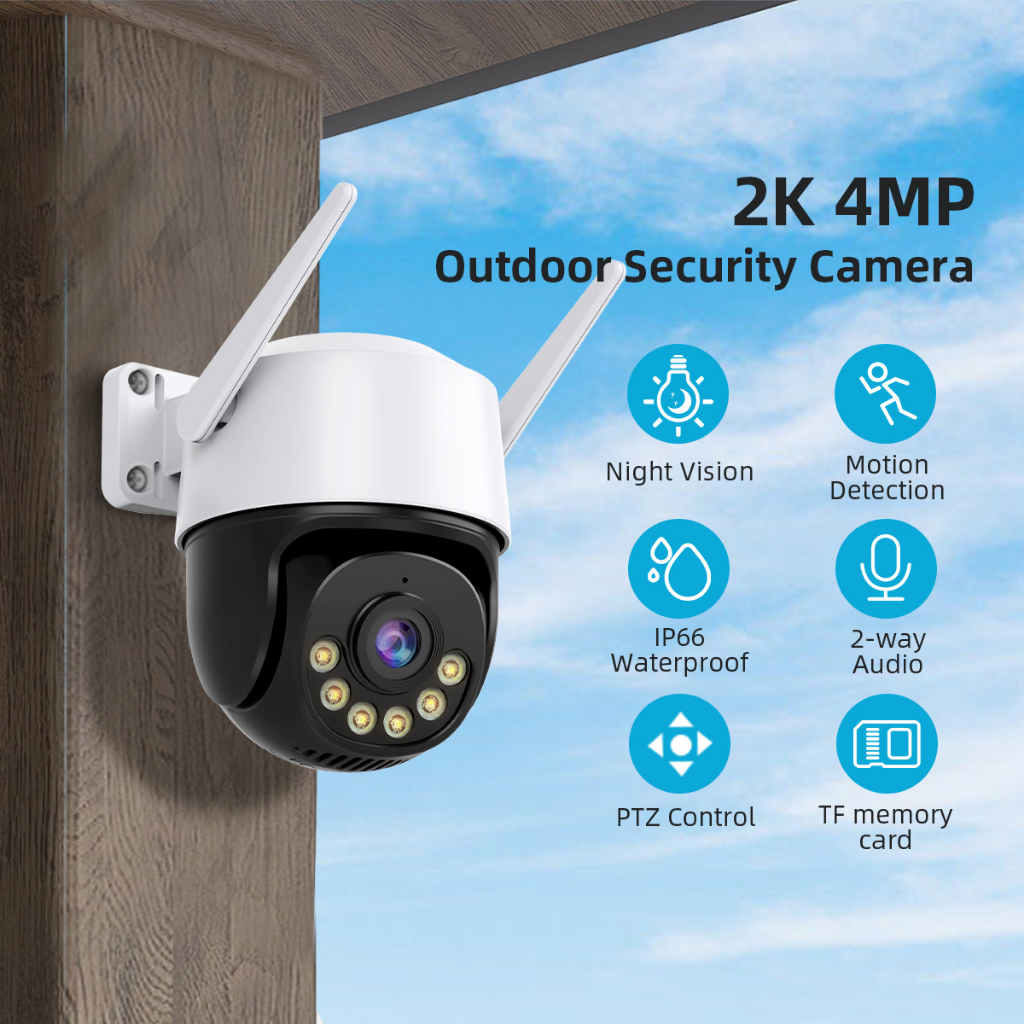 EASEE ICSee 2MP PTZ(Pan, Tilt and Zoom) Outdoor IP Camera Wireless Auto ...