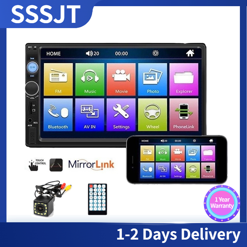 Car Bluetooth Radio MP5 Player 7010B 7" inch Double 2Din FM Radio USB