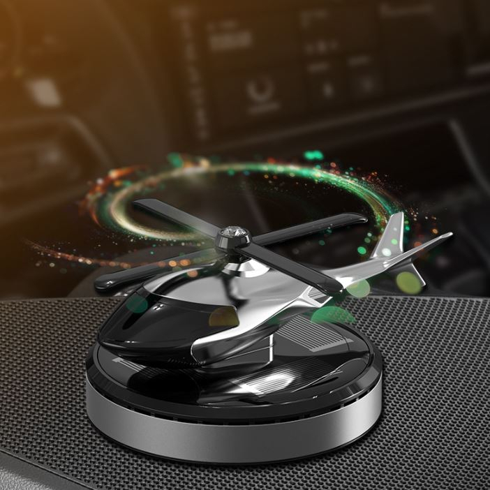 Car Air Freshener Rotating Helicopter Aeroplane Perfume Solar Power ...
