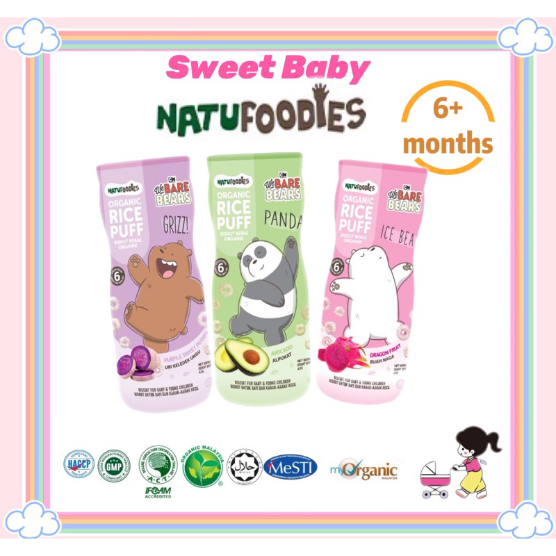 Natufoodies Organic Rice Puffs 6M+ (Baby food/baby puffs snacks