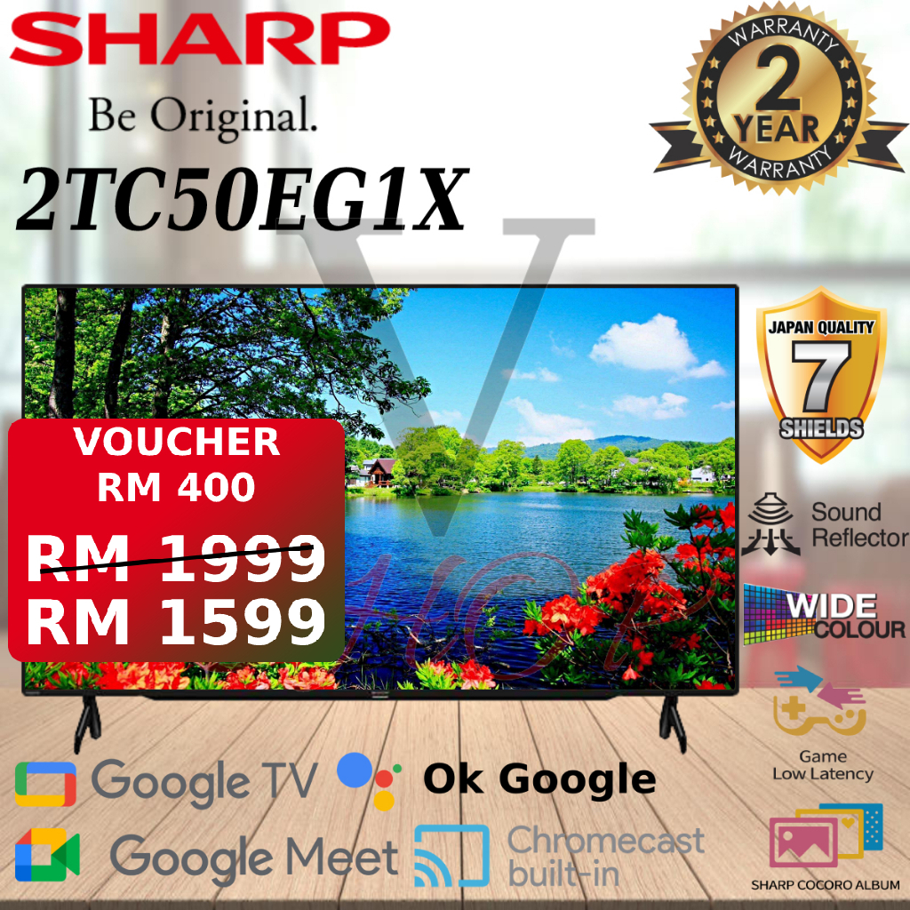 [2023 NEW] SHARP 50" FULL HD GOOGLE TV 2TC50EG1X // 50 INCH FULL HD