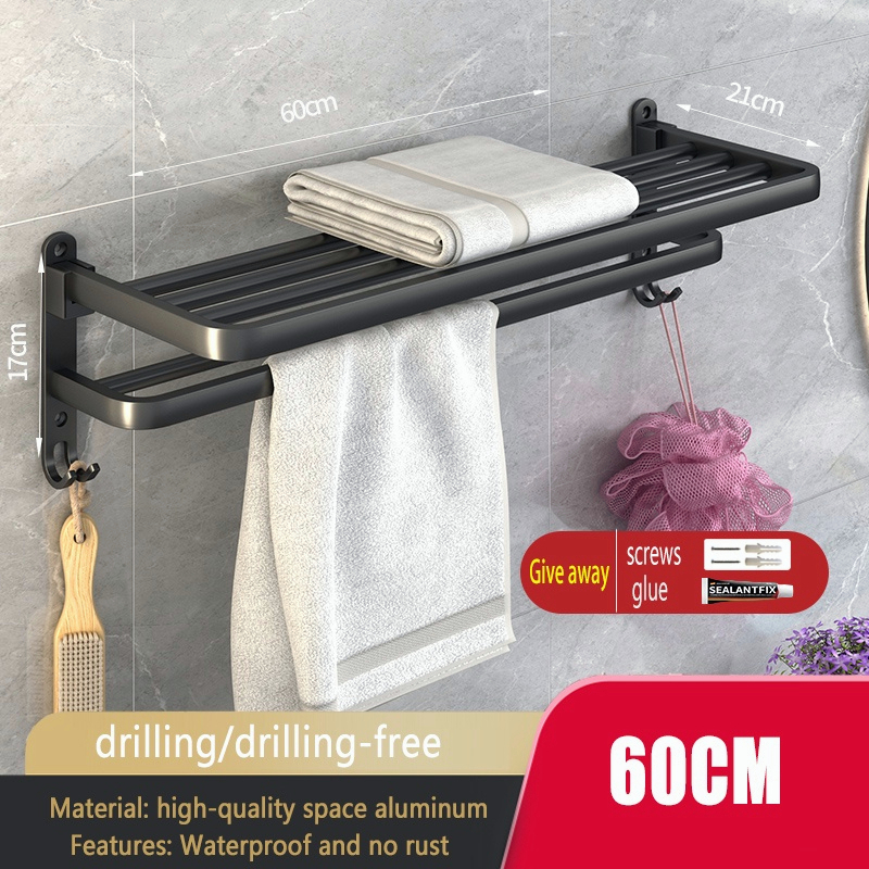 Oo-Bathroom Shelf Toilet Rack towel rack wall hook Bathroom storage ...