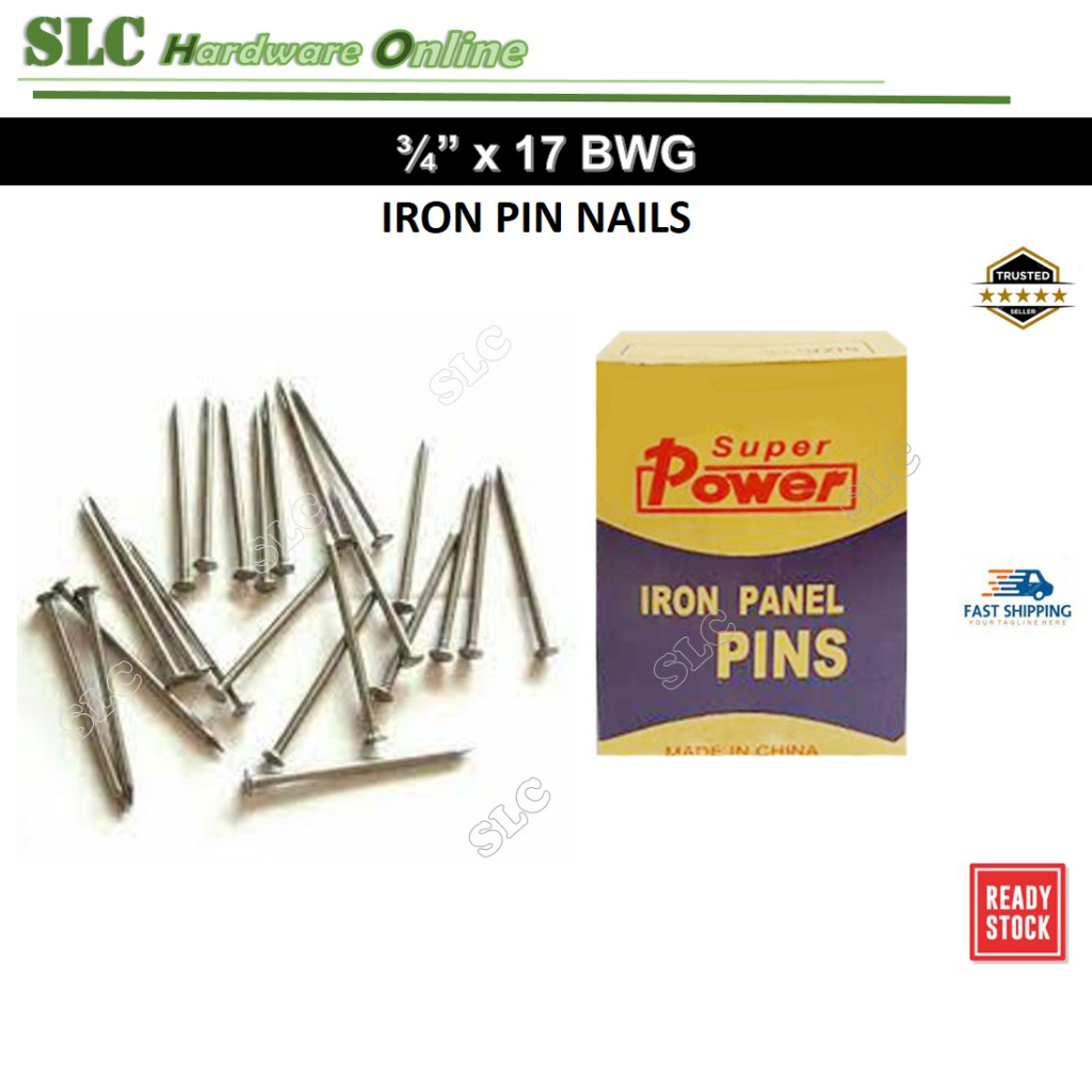 3/4" Iron Panel Pins Nails Wood Ceiling Asbestos Plywood / Paku Kayu