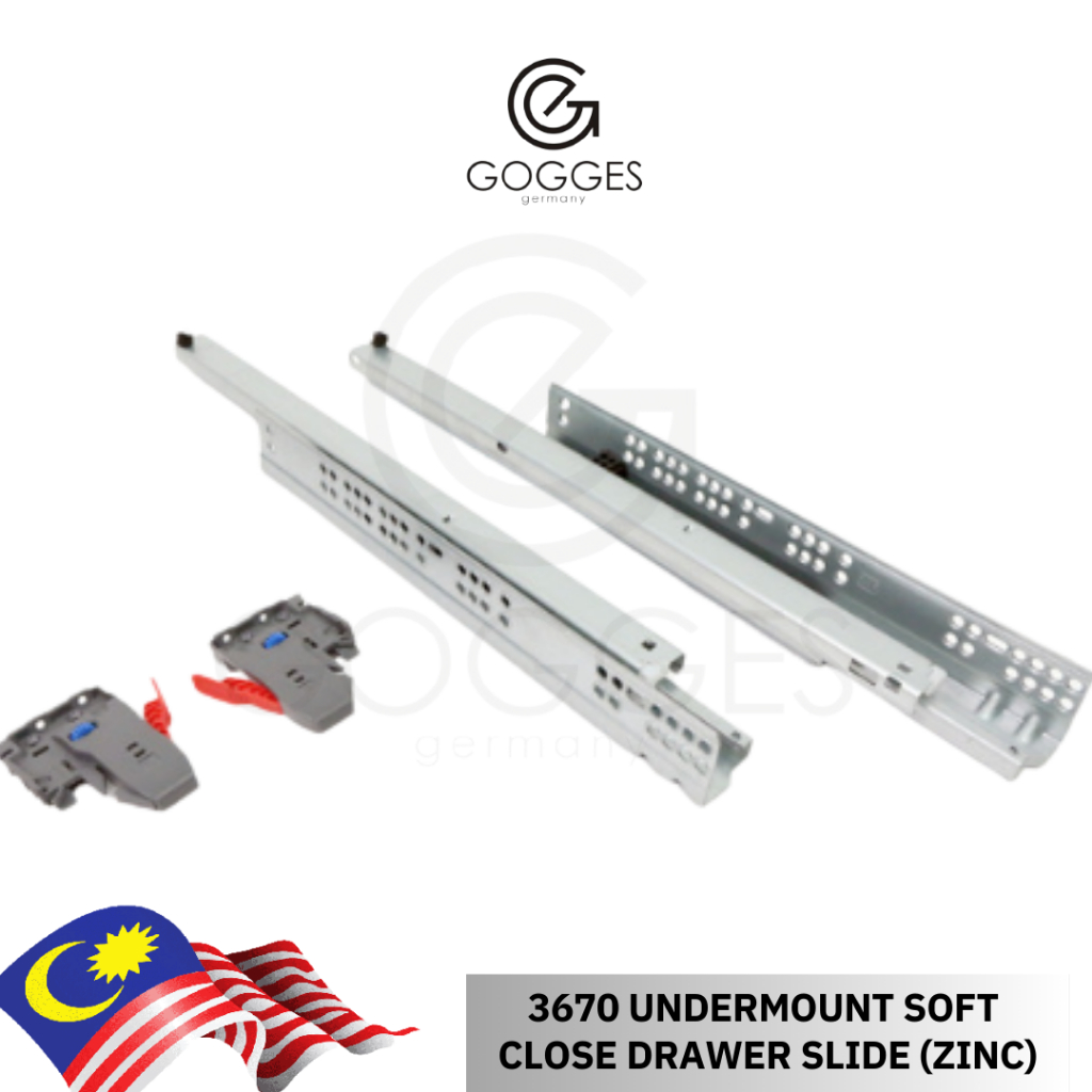 UNDERMOUNT SOFT CLOSE DRAWER SLIDE (3670 ZINC) Shopee Malaysia