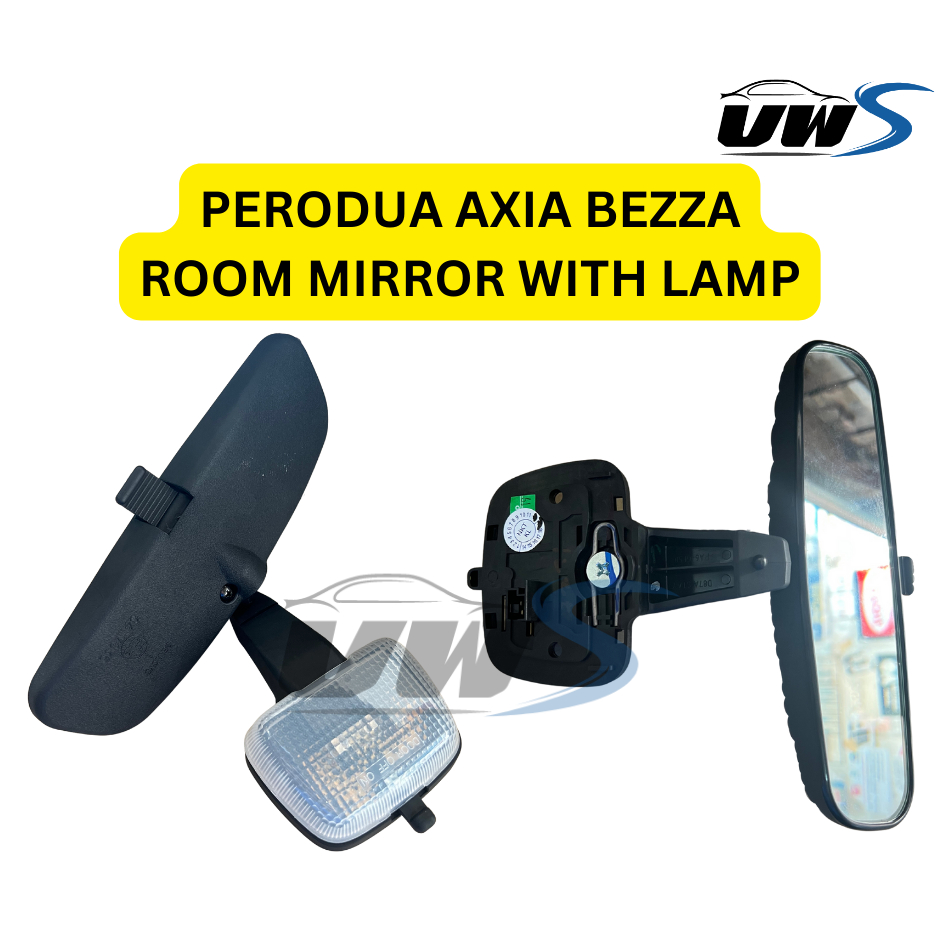 PERODUA AXIA BEZZA ROOM MIRROR WITH LAMP | Shopee Malaysia