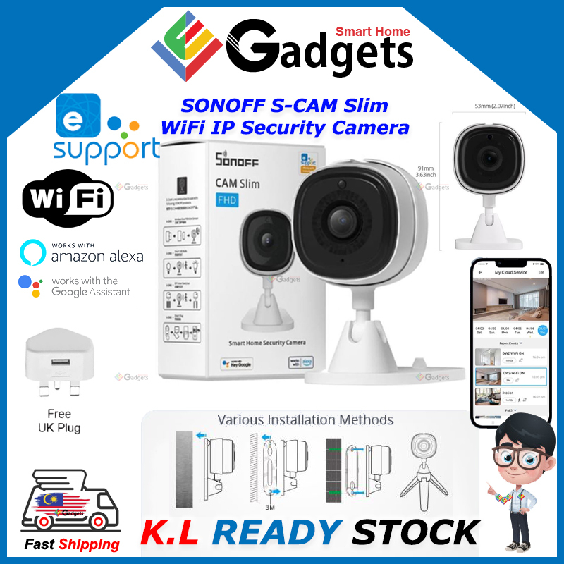 Sonoff eWeLink Wifi IP Security Camera S-CAM Slim 1080P FHD Wireless IR ...