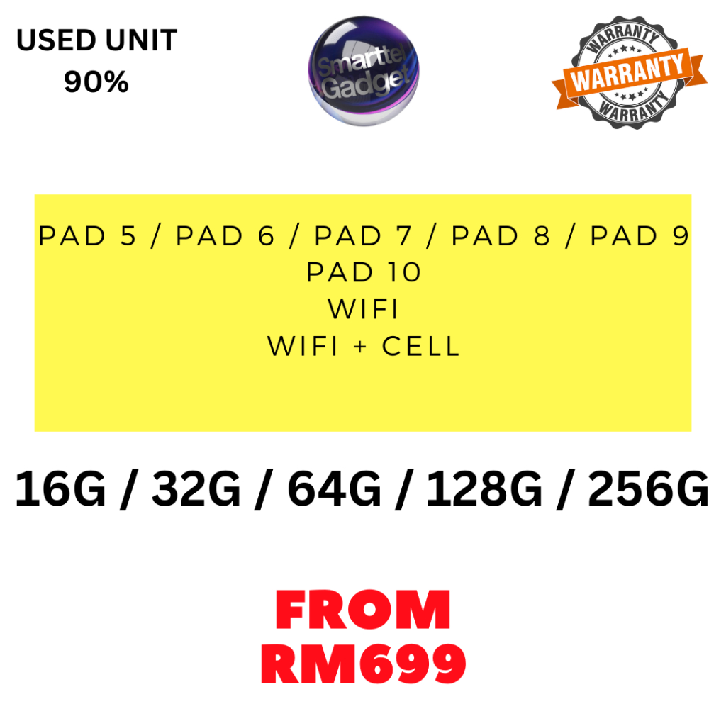 Pad 5 / Pad 6 / Pad 7 / Pad 8 / Pad 9 / Pad 10th Original Used Set with ...