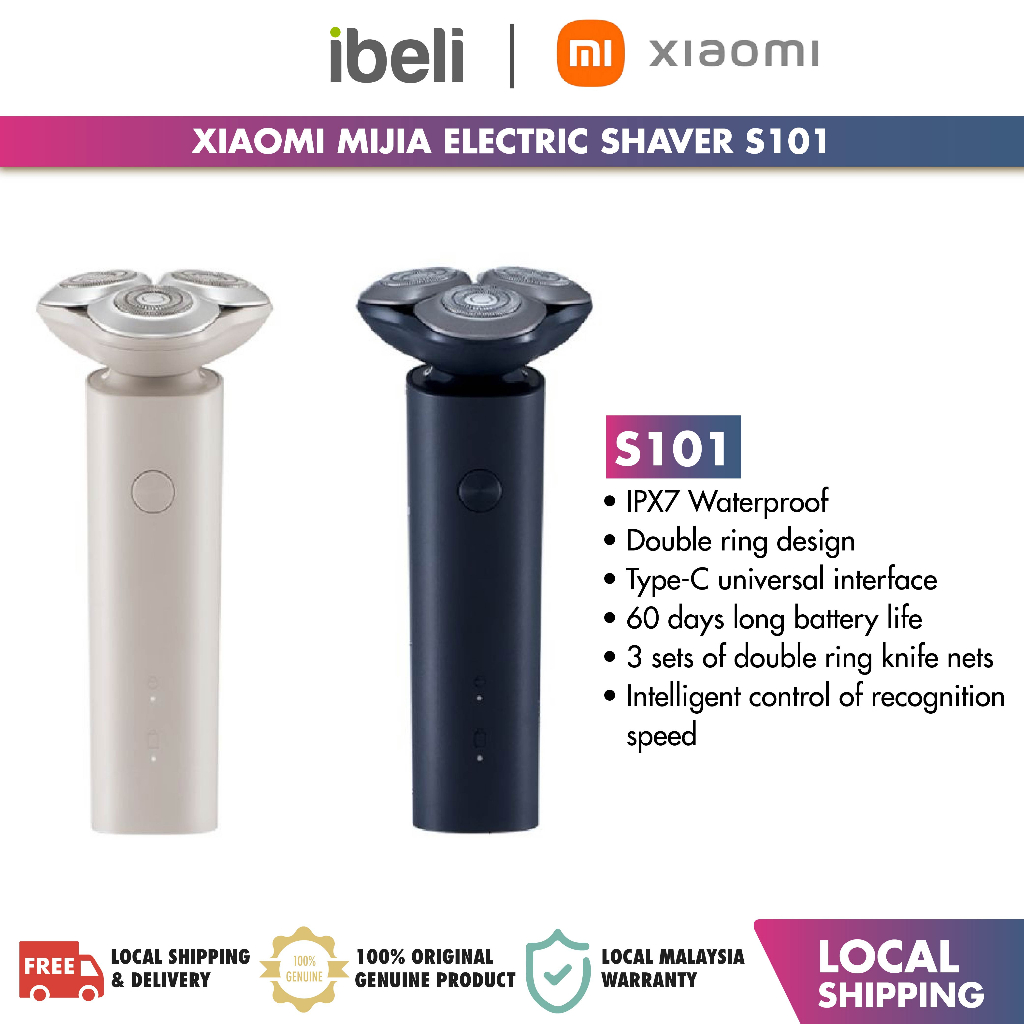 Xiaomi Mijia Electric Shaver S101 For Men Rechargeable Dry Wet Shaving ...