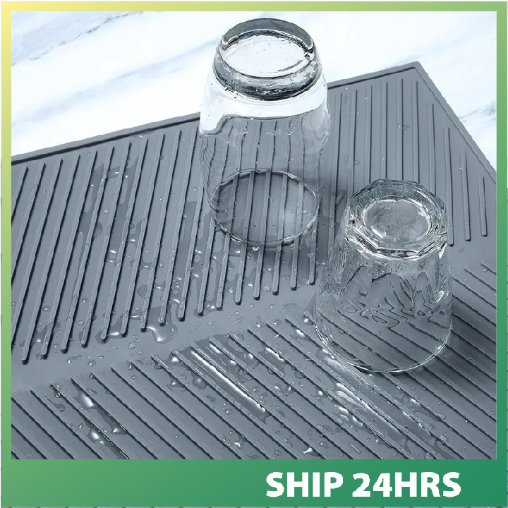 LHOME Silicone Drain Mat Sink Splash Guard Anti Slip Heat Insulation