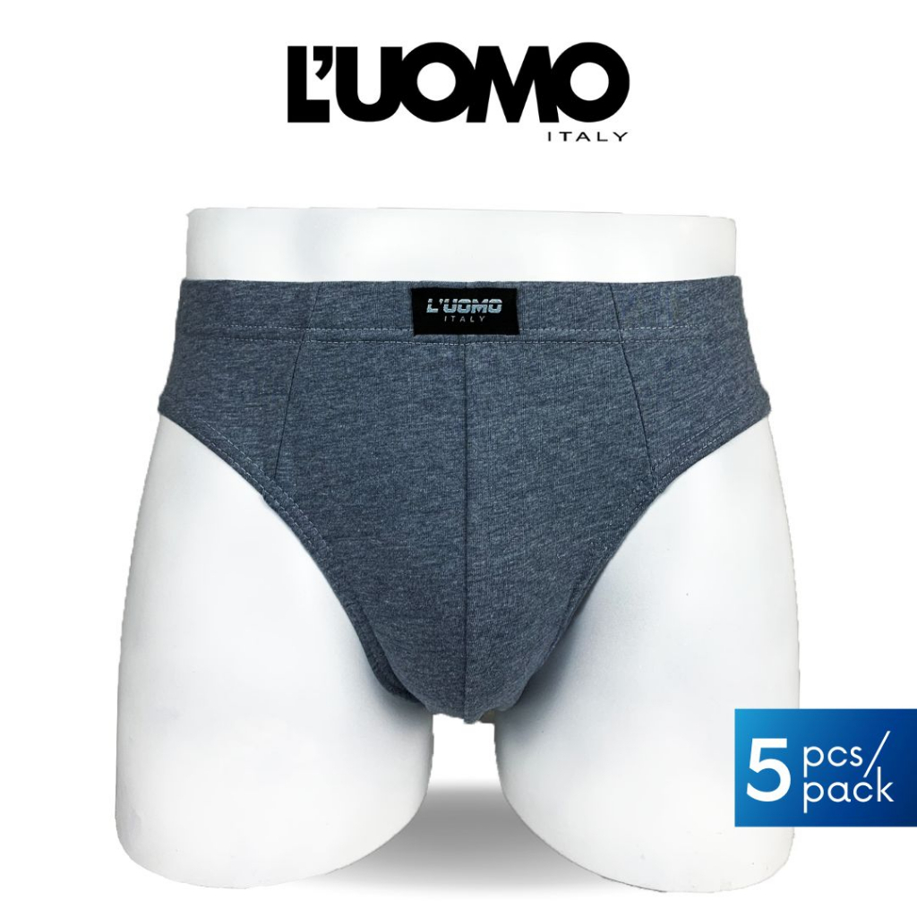 LUOMO Men Underwear Brief 100 Cotton Assorted Colour 5 Pcs