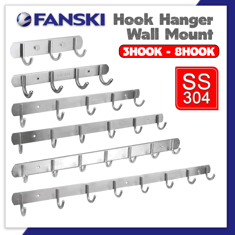 SUS304 Stainless Steel Hook Hanger Tower Bar Key Hook Bathroom Wall ...