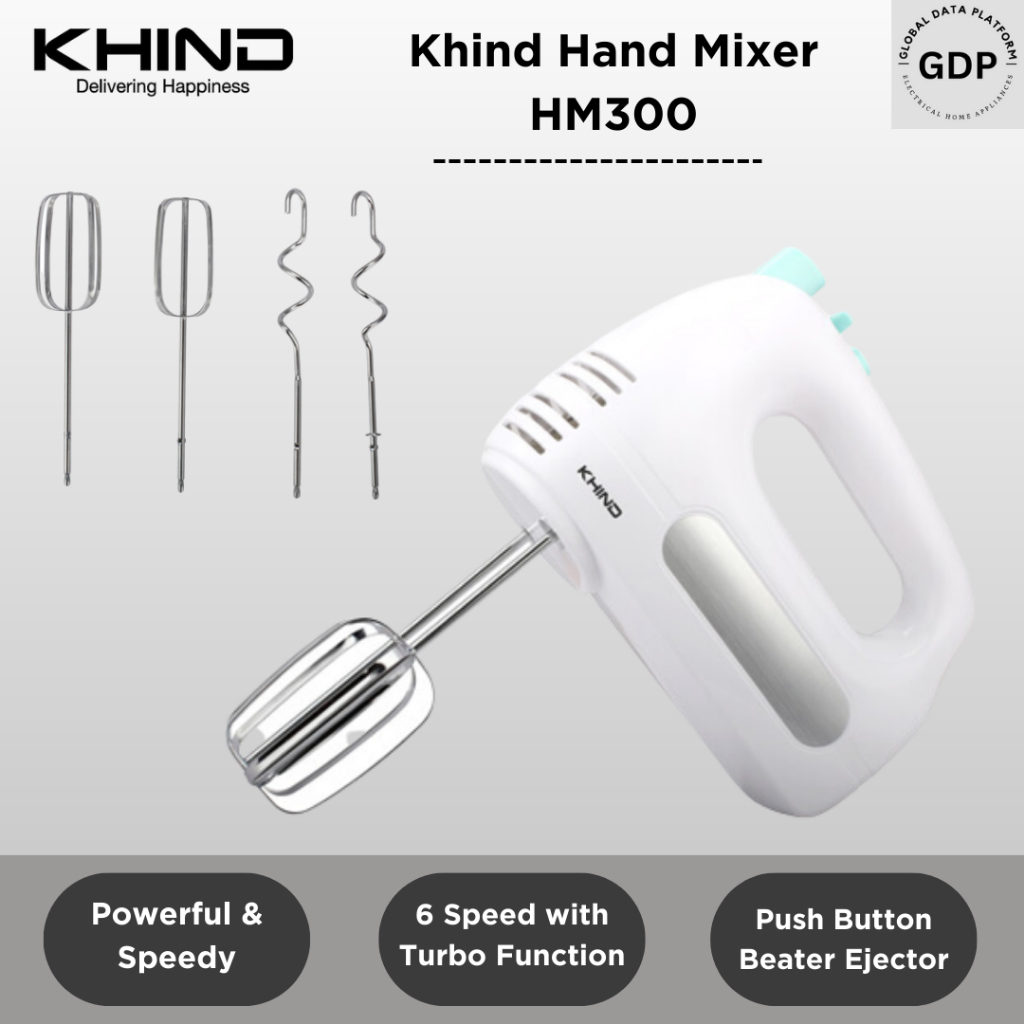 Khind Hand Mixer HM300 with 6 Speed and Turbo Function Shopee Malaysia