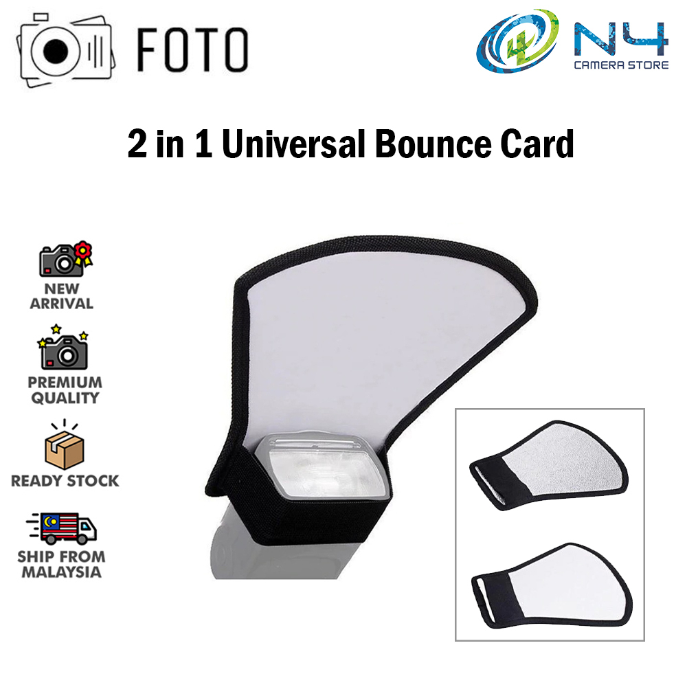 2 in 1 Universal Bounce Card DSLR Flash Bounce Card Speedlite Diffuser