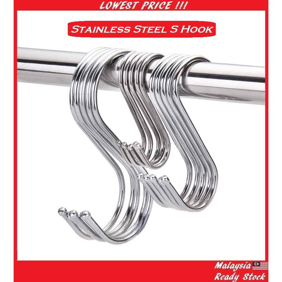 S Hook Stainless Steel S Shape Hooks Multipurpose S Hanger Penyangkut ...