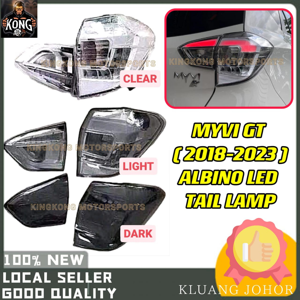 PERODUA MYVI GT 2018-2023 G3 ALBINO LED TAIL LAMP CLEAR LIGHT DARK ...