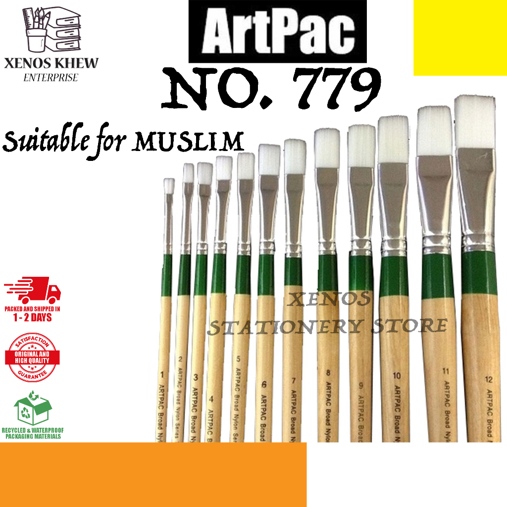 ARTPAC ARTIST NYLON BRUSH 779 - BROAD FLAT TIP [MUSLIM FRIENDLY] (NO.1 ...