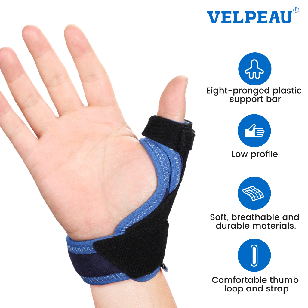 VELPEAU Thumb Support Brace - CMC Joint Thumb Spica Splint for Pain ...