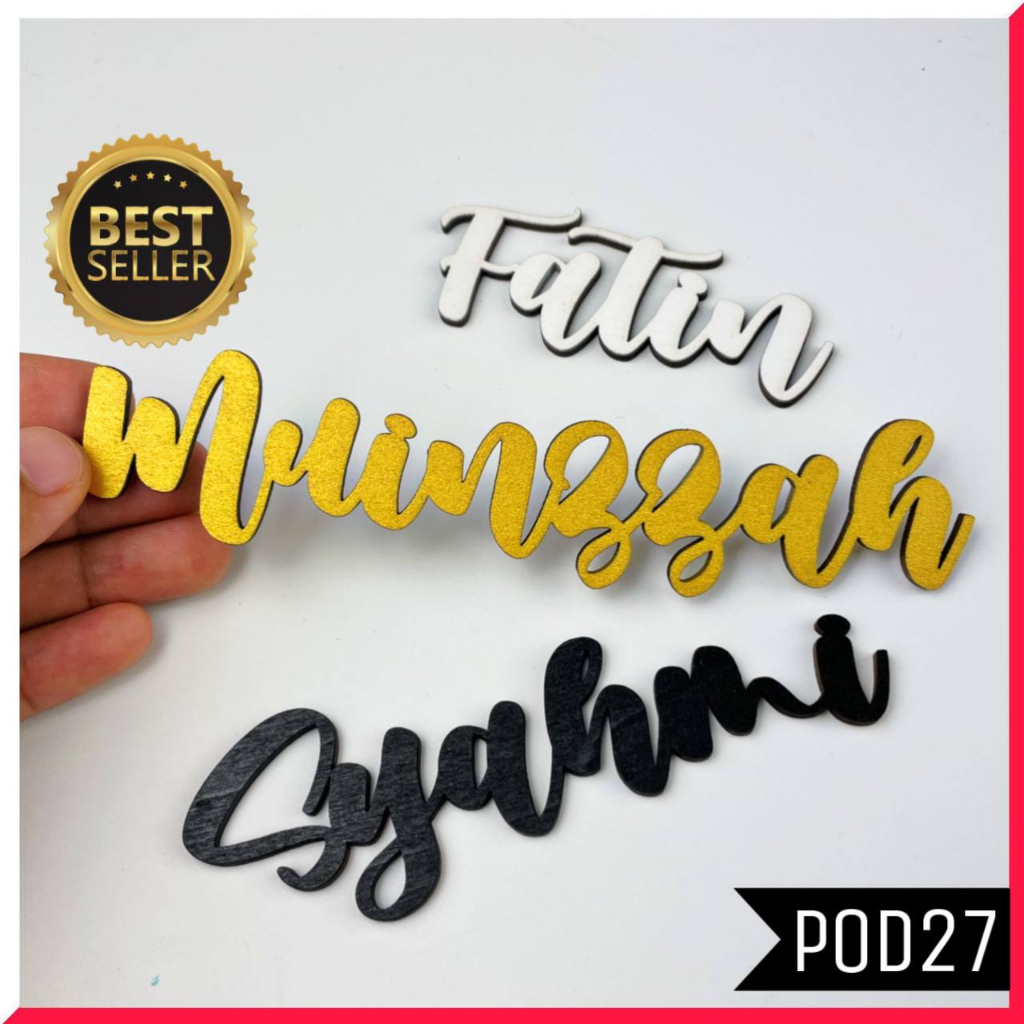 (POD27) Nama Hidden Hantaran Color Warna Wooden Letters Wedding Kahwin ...