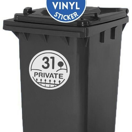 Private Wheelie Bin Premium Vinyl Sticker - Tong Sampah Nombor Stiker ...