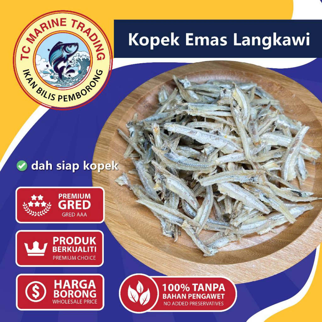 Ikan Bilis Kopek Emas Langkawi Gred AAAAA - (1KG) / Peeled Dried ...