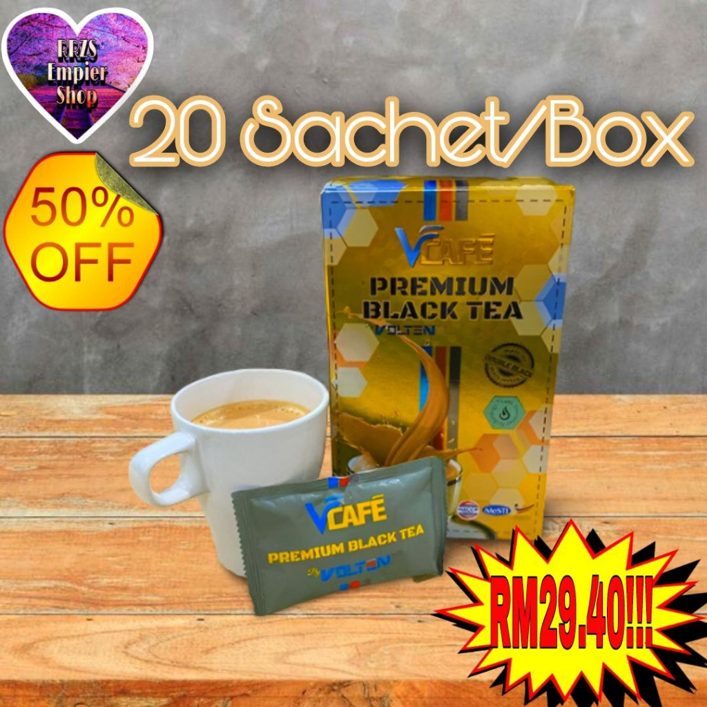 🔥100% Original🔥 Clear Stock Premium Vcafe Black Tea Volten [20 Sachet ...