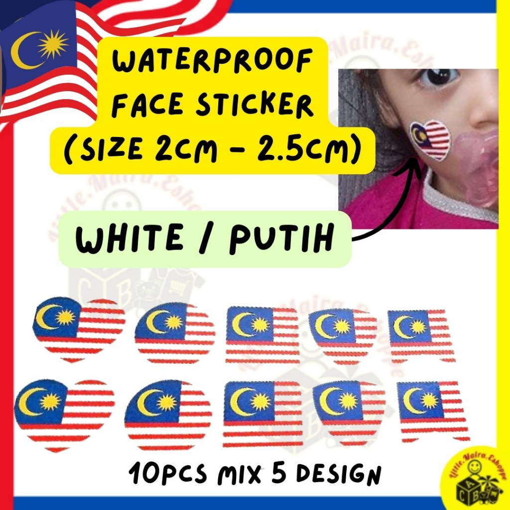 MERDEKA Sticker Temporary Tattoo Face Malaysia Flag Tatu Sementara ...