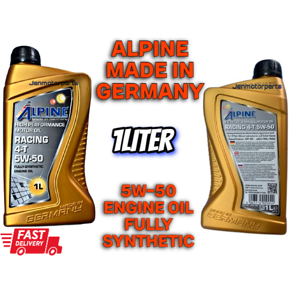 ALPINE ENGINE OIL MOTORCYCLE 10W40 5W50 FULLY SYNTHETIC ENGINE OIL