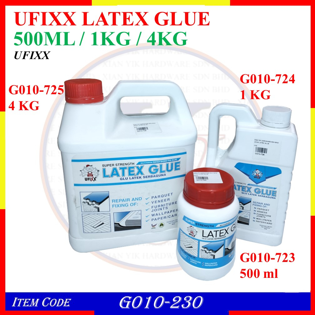 (500ml / 1 KG / 4 KG) Ufixx Latex Glue Parquet Multi Purpose (wood