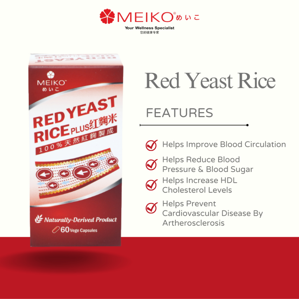 MEIKO Red Yeast Rice Reduce Cholesterol Levels, Blood Pressure & Blood
