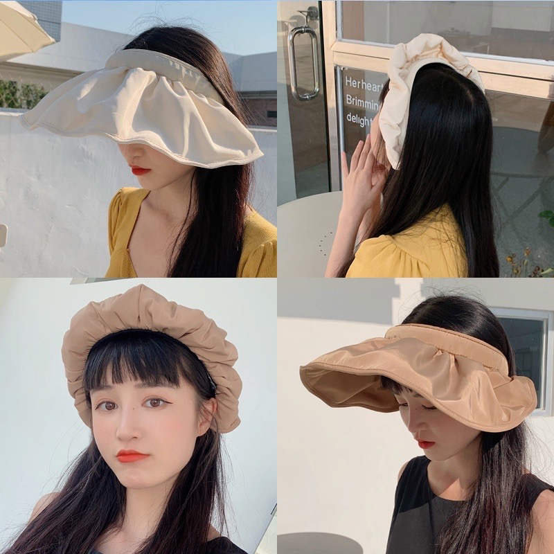 Summer Shell Sunshade Hat UV Protection Dual Use Hair Hoop Sun Hat for ...