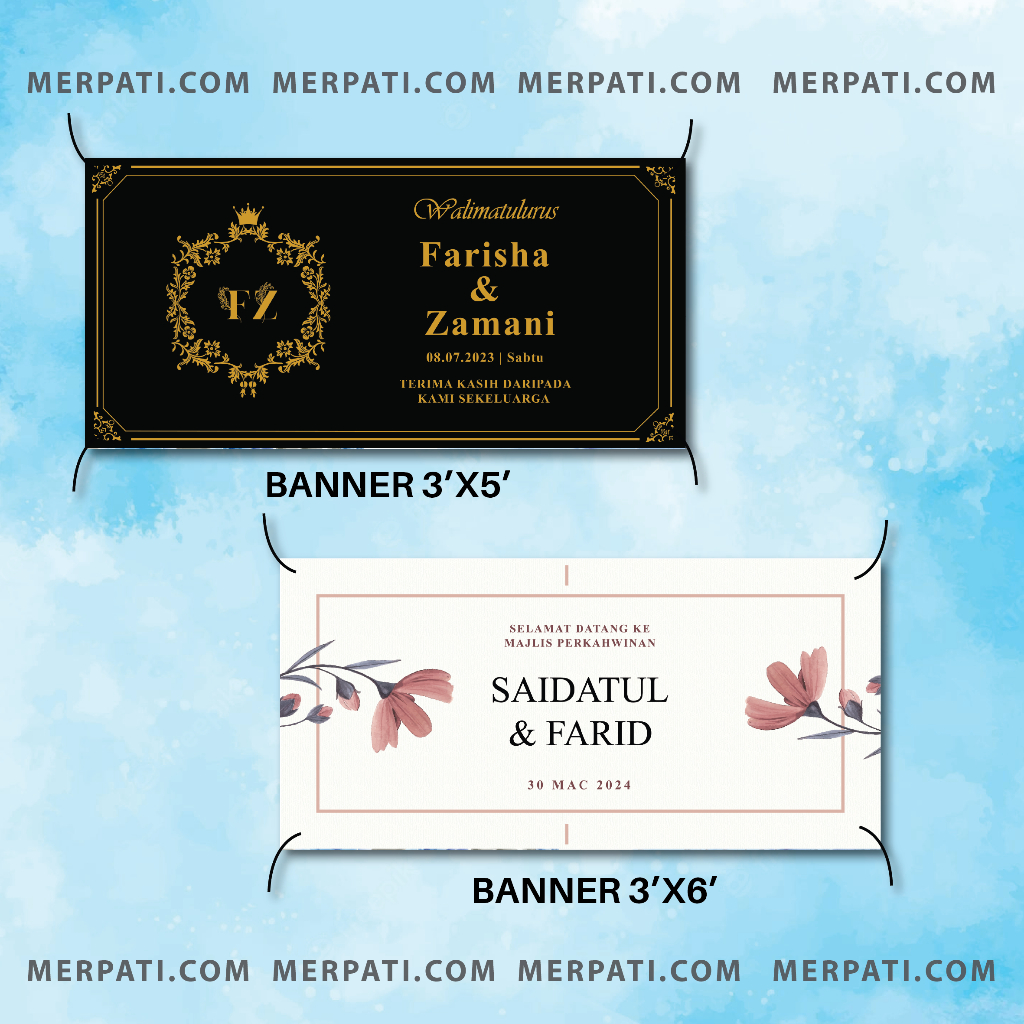 Banner Perkahwinan (PERKAHWINAN / AQIQAH / BIRTHDAY ) Shopee Malaysia