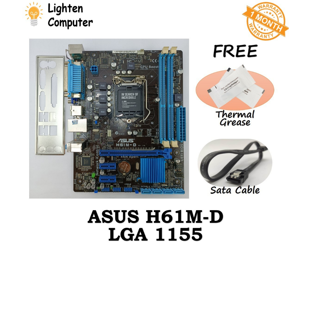 FREE GIFT】 Asus H61M-D P8H61-M LX PLUS Asus P8H61-M LX