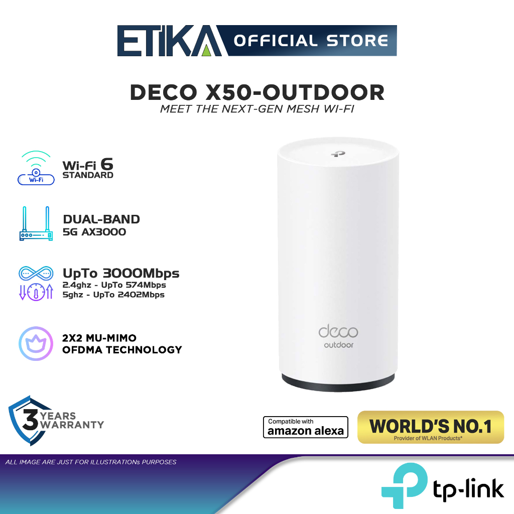 TPLink Deco X50Outdoor AX3000 Outdoor Whole Home Mesh WiFi 6 Unit