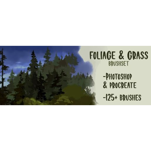 Procreate and PHOTOSHOP 【T188】 Foliage & Grass Brushes for Photoshop ...