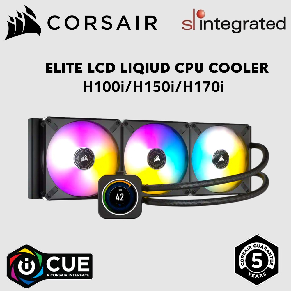 Corsair ICUE Elite LCD Display Liquid CPU Cooler - H100i/H150i/H170i ...