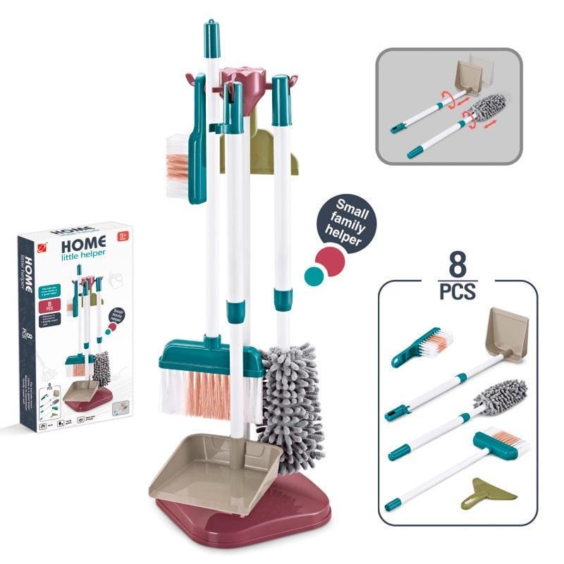 Kid Cleaning tools Mop Broom Playset Cleaning Toys Stretchable Floor