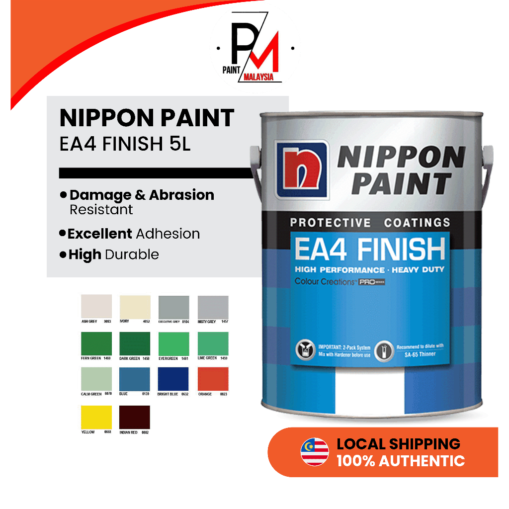 NIPPON PAINT EA4 Finish 5L Protective Coating Interior Epoxy Wall Floor ...