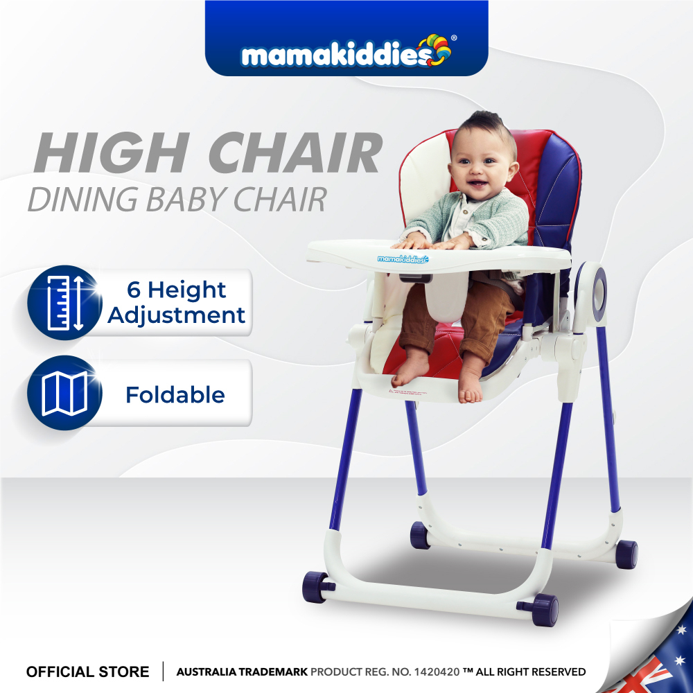Mamakiddies Baby High Chair Multifunction Foldable Dining Baby Chair