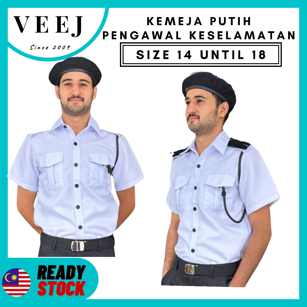 BAJU SECURITY UNIFORM BAJU GUARD UNIFORM I KEMEJA PUTIH POLYESTER ...